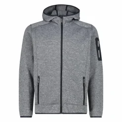 Herren schweres Fleecejacke Knit-Tech in melierter Optik mit Kapuze>CMP Online