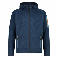 Herren schweres Fleecejacke Knit-Tech in melierter Optik mit Kapuze><noscript><img width=