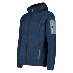 Herren schweres Fleecejacke Knit-Tech in melierter Optik mit Kapuze><noscript><img width=