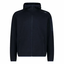 Herren schweres Fleecejacke Knit-Tech in melierter Optik mit Kapuze><noscript><img width=