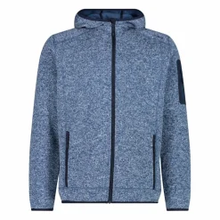 Herren schweres Fleecejacke Knit-Tech in melierter Optik mit Kapuze><noscript><img width=