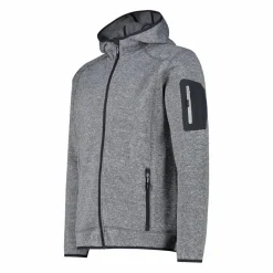 Herren schweres Fleecejacke Knit-Tech in melierter Optik mit Kapuze><noscript><img width=