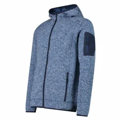 Herren schweres Fleecejacke Knit-Tech in melierter Optik mit Kapuze><noscript><img width=