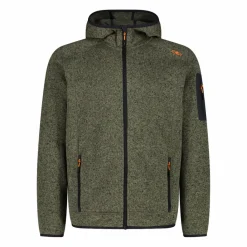 Herren schweres Fleecejacke Knit-Tech in melierter Optik mit Kapuze><noscript><img width=