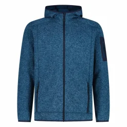 Herren schweres Fleecejacke Knit-Tech in melierter Optik mit Kapuze><noscript><img width=