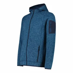 Herren schweres Fleecejacke Knit-Tech in melierter Optik mit Kapuze><noscript><img width=