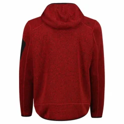 Herren schweres Fleecejacke Knit-Tech in melierter Optik mit Kapuze><noscript><img width=