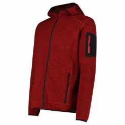 Herren schweres Fleecejacke Knit-Tech in melierter Optik mit Kapuze><noscript><img width=