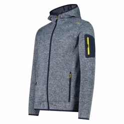 Herren schweres Fleecejacke Knit-Tech in melierter Optik mit Kapuze><noscript><img width=