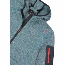 Herren schweres Fleecejacke Knit-Tech in melierter Optik mit Kapuze><noscript><img width=