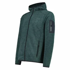Herren schweres Fleecejacke Knit-Tech in melierter Optik mit Kapuze><noscript><img width=