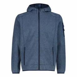 Herren schweres Fleecejacke Knit-Tech in melierter Optik mit Kapuze><noscript><img width=