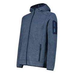 Herren schweres Fleecejacke Knit-Tech in melierter Optik mit Kapuze><noscript><img width=