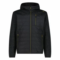 Herren-Hybrid-Fleecejacke aus Knit Tech Melange mit Kapuze>CMP Best