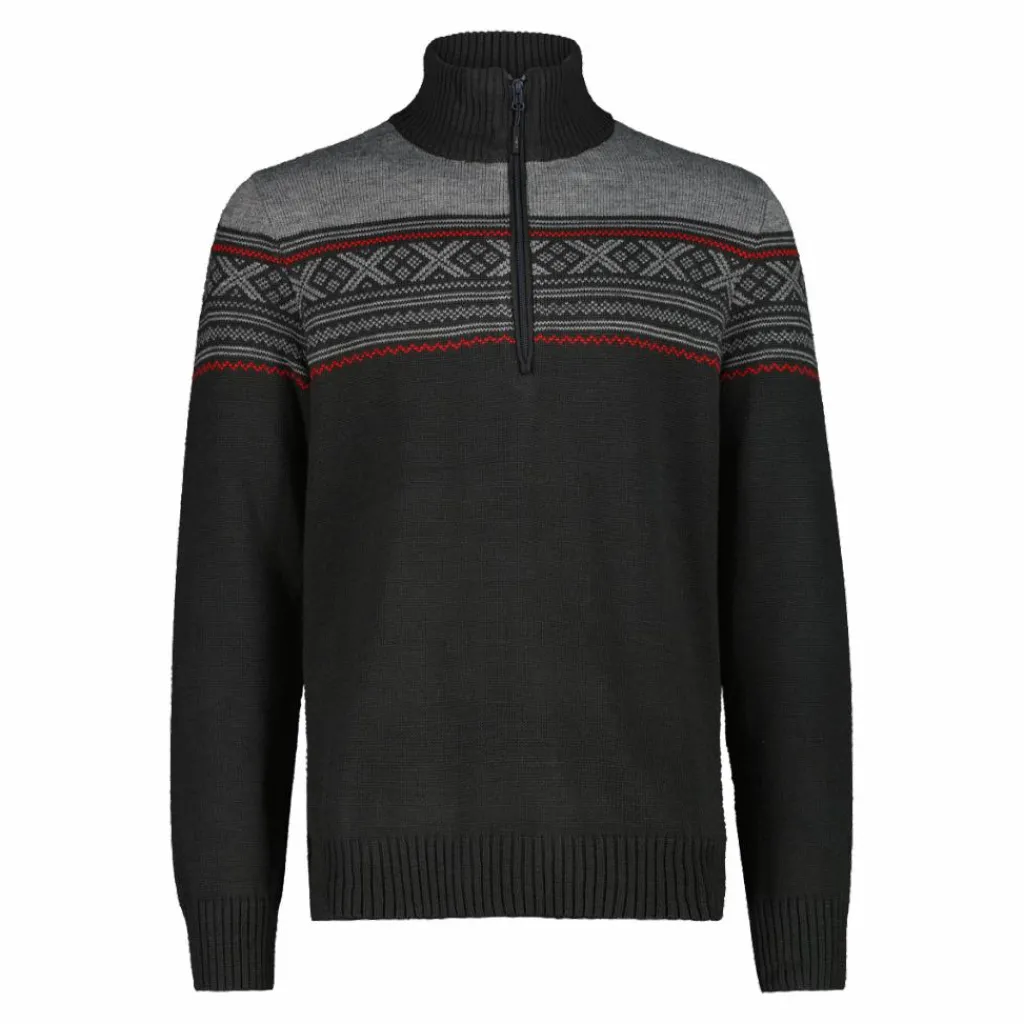 Herren-Sweatshirt mit halbem Reißverschluss in Wooltech>CMP Discount