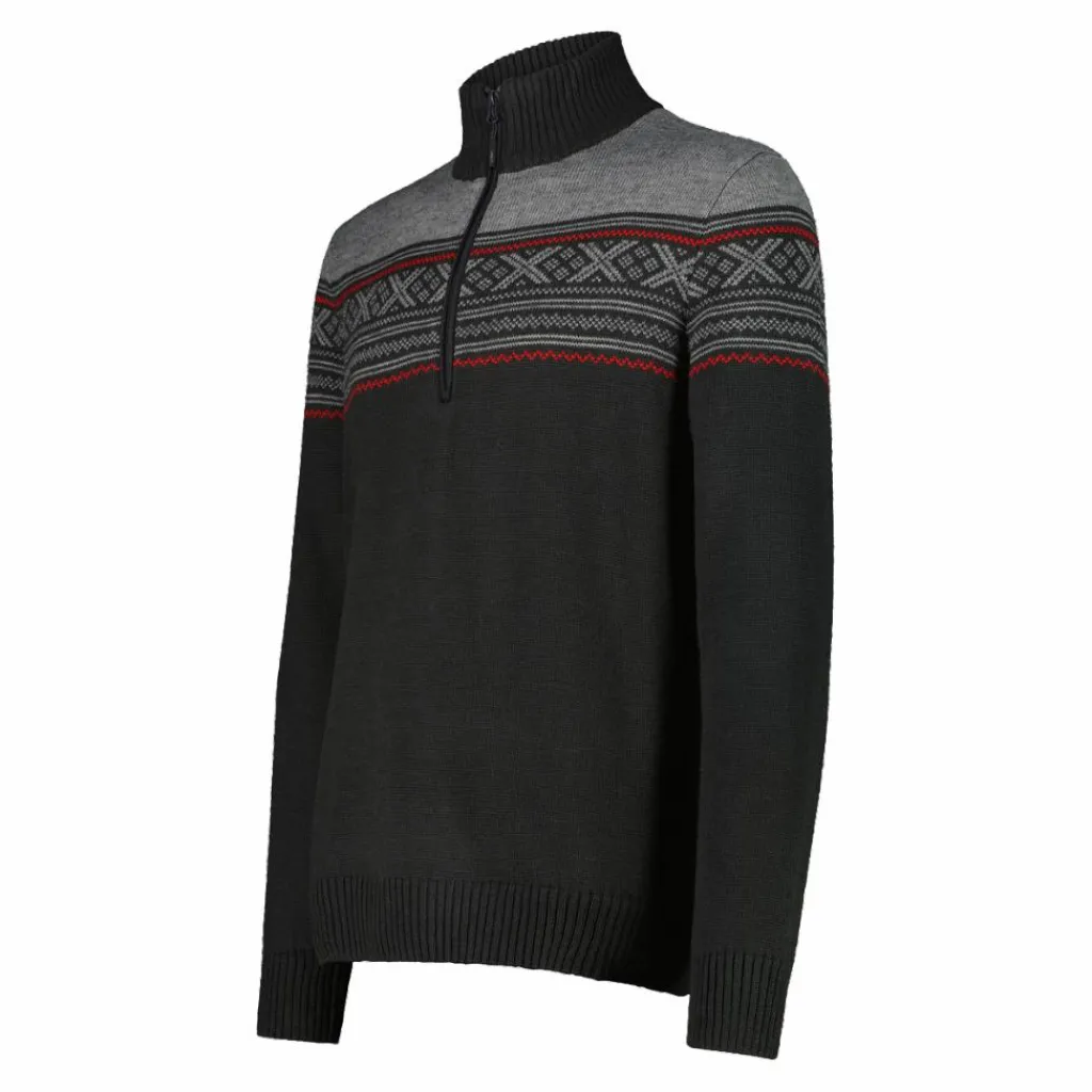 Herren-Sweatshirt mit halbem Reißverschluss in Wooltech>CMP Discount