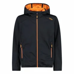 Jungen Jacke aus leichtem Softshell, mit Fix Hood><noscript><img width=