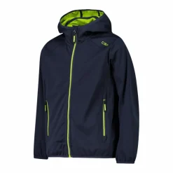 Jungen Jacke aus leichtem Softshell, mit Fix Hood><noscript><img width=