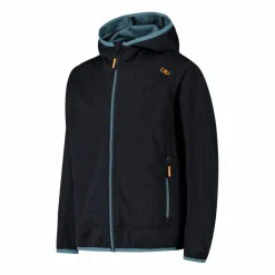 Jungen Jacke aus leichtem Softshell, mit Fix Hood><noscript><img width=