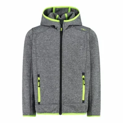 Jungen schweres Fleecejacke Knit-Tech in melierter Optik mit Kapuze><noscript><img width=