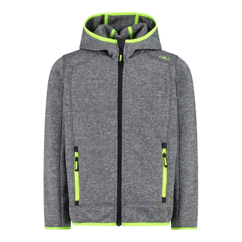 Jungen schweres Fleecejacke Knit-Tech in melierter Optik mit Kapuze>CMP Best