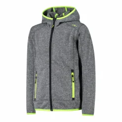 Jungen schweres Fleecejacke Knit-Tech in melierter Optik mit Kapuze><noscript><img width=