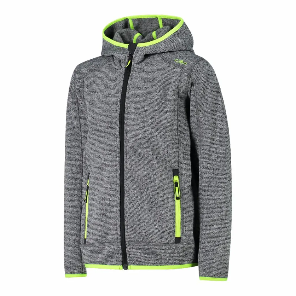 Jungen schweres Fleecejacke Knit-Tech in melierter Optik mit Kapuze>CMP Best