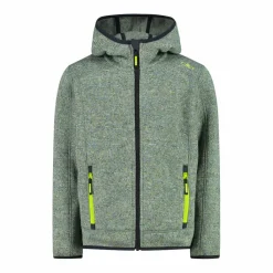 Jungen schweres Fleecejacke Knit-Tech in melierter Optik mit Kapuze><noscript><img width=