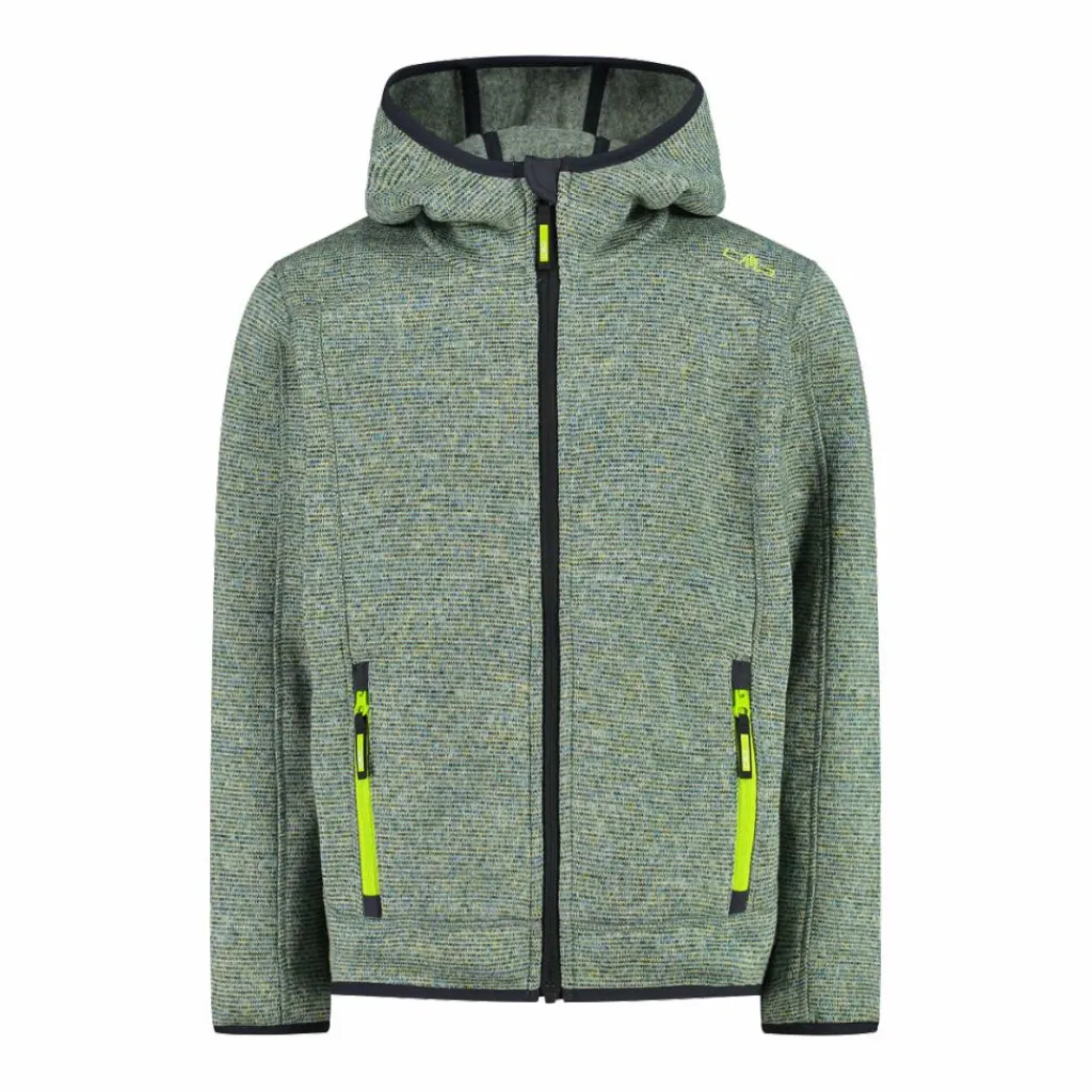 Jungen schweres Fleecejacke Knit-Tech in melierter Optik mit Kapuze>CMP Best