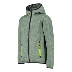 Jungen schweres Fleecejacke Knit-Tech in melierter Optik mit Kapuze><noscript><img width=