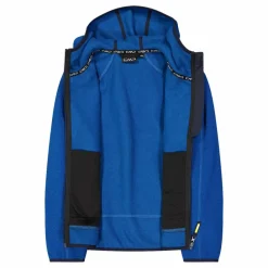 Jungen schweres Fleecejacke Knit-Tech in melierter Optik mit Kapuze><noscript><img width=