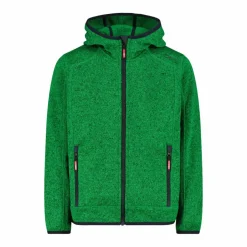 Jungen schweres Fleecejacke Knit-Tech in melierter Optik mit Kapuze><noscript><img width=