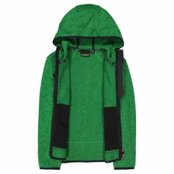 Jungen schweres Fleecejacke Knit-Tech in melierter Optik mit Kapuze><noscript><img width=