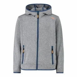 Jungen schweres Fleecejacke Knit-Tech in melierter Optik mit Kapuze><noscript><img width=