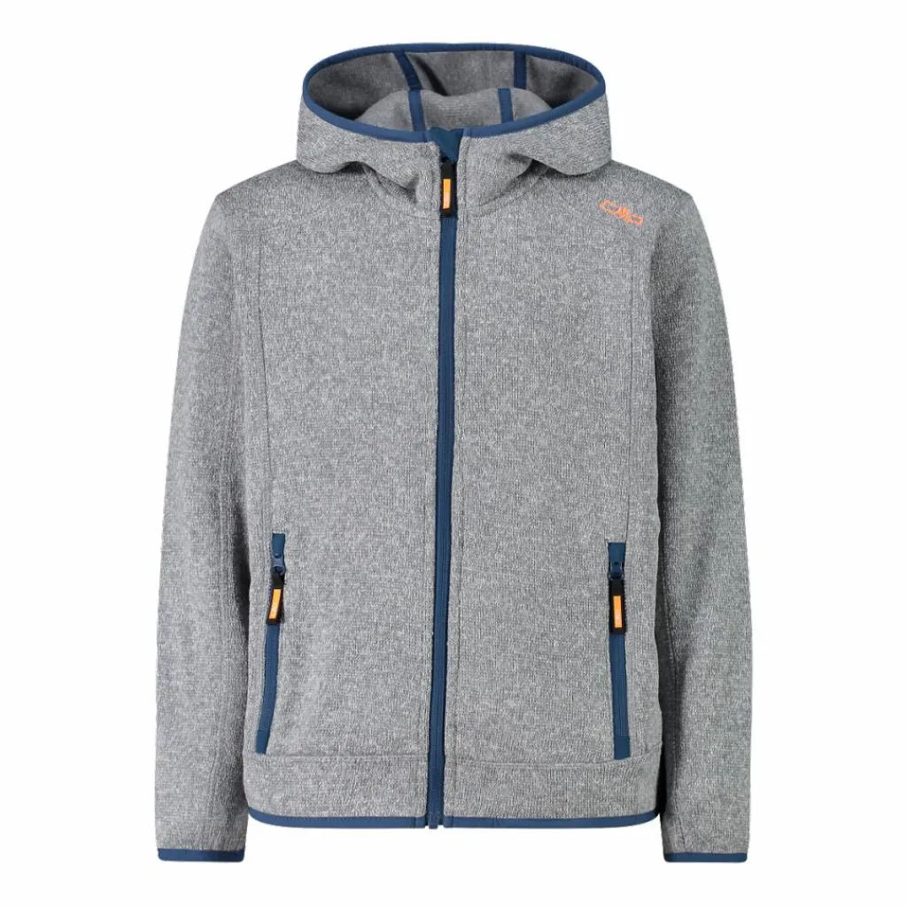 Jungen schweres Fleecejacke Knit-Tech in melierter Optik mit Kapuze>CMP Best