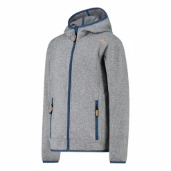 Jungen schweres Fleecejacke Knit-Tech in melierter Optik mit Kapuze><noscript><img width=