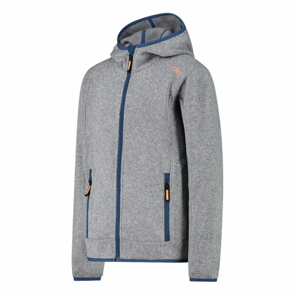 Jungen schweres Fleecejacke Knit-Tech in melierter Optik mit Kapuze>CMP Best