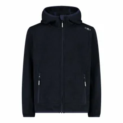 Jungen schweres Fleecejacke Knit-Tech in melierter Optik mit Kapuze><noscript><img width=