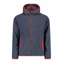 Jungen-Fleecejacke mit Kapuze und durchgehendem Reißverschluss und Color Block>CMP