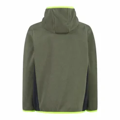 Jungen-Fleecejacke mit Kapuze und durchgehendem Reißverschluss und Color Block><noscript><img width=