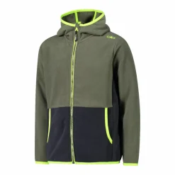 Jungen-Fleecejacke mit Kapuze und durchgehendem Reißverschluss und Color Block><noscript><img width=
