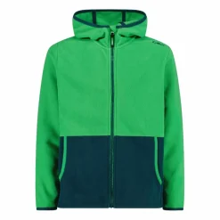 Jungen-Fleecejacke mit Kapuze und durchgehendem Reißverschluss und Color Block><noscript><img width=