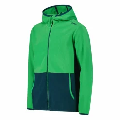 Jungen-Fleecejacke mit Kapuze und durchgehendem Reißverschluss und Color Block><noscript><img width=