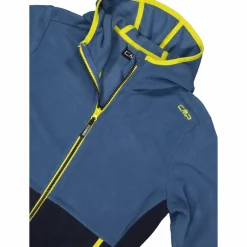 Jungen-Fleecejacke mit Kapuze und durchgehendem Reißverschluss und Color Block><noscript><img width=