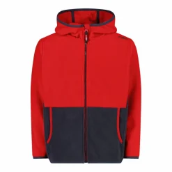 Jungen-Fleecejacke mit Kapuze und durchgehendem Reißverschluss und Color Block><noscript><img width=