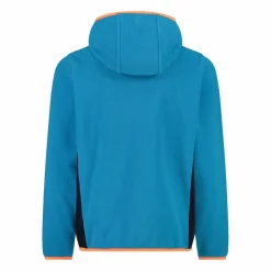 Jungen-Fleecejacke mit Kapuze und durchgehendem Reißverschluss und Color Block><noscript><img width=