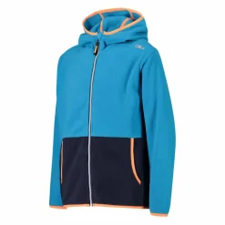 Jungen-Fleecejacke mit Kapuze und durchgehendem Reißverschluss und Color Block><noscript><img width=