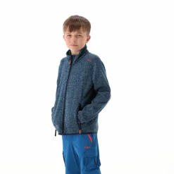 Kapuzenlose Jungen schweres Fleecejacke Knit-Tech in melierter Optik><noscript><img width=