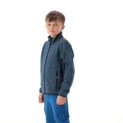 Kapuzenlose Jungen schweres Fleecejacke Knit-Tech in melierter Optik><noscript><img width=