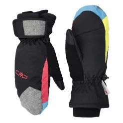 Kinder Mehrfarbige Wattierte Ski-Fäustlinge aus Softshell><noscript><img width=